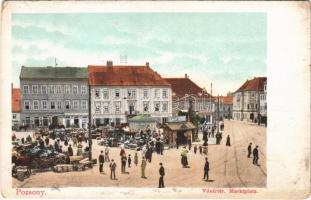 Pozsony, Pressburg, Bratislava; Vásártér, üzletek / Marktplatz / market, shops (EK)