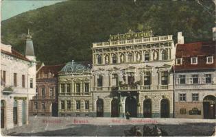 1916 Brassó, Kronstadt, Brasov; Hotel Continental szálloda, Szilágyis és Georg Galter üzlete / hotel shops (EB)
