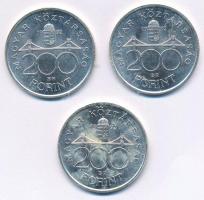 1992. 200Ft Ag "MNB" (3x) T:1-
Adamo F13