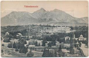 1908 Tátralomnic, Tatranska Lomnica; Palota szálloda. Leporello 10 képpel / Hotel Palace. Leporello with 10 pictures (r)