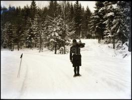 1942 Katonák sígyakorlaton, 7 db fotónegatív, 6×4,5 cm