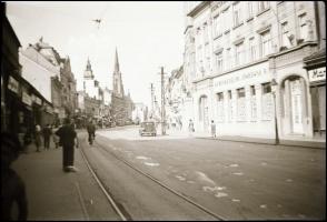 cca 1940 Kassai utcaképek, 4 db fotónegatív, 6×9 cm