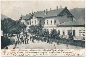 1904 Ruttka, Vrútky; pályaudvar, vasútállomás. Feitzinger Ede 642. A.J. 1904/14. / Bahnhof / railway station