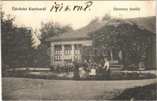 1916 Kürtös, Kurtics, Curtici; Sármezey kastély / castle (r)