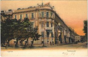 1907 Temesvár, Timisoara; Liget sor / street