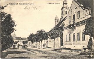 1913 Szamosújvár, Gherla; Víz utcai részlet. Todorán Endre kiadása / street (EK)