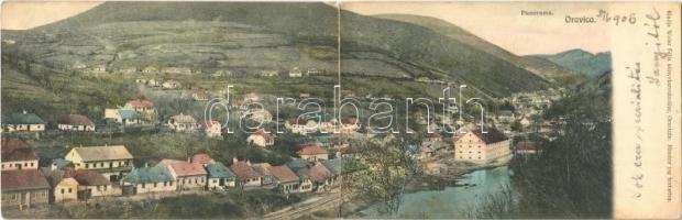 1906 Oravica, Oravita; Két részes kihajtható panorámalap / 2-tiled folding panoramacard (r)