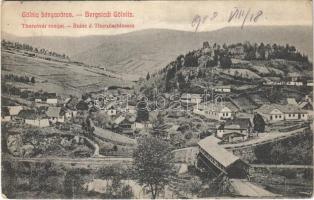 1908 Gölnicbánya, Göllnitz, Gelnica; Thurzóvár romjai, fahíd / castle ruins, wooden bridge (EB)