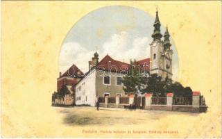 1915 Podolin, Podolínec (Szepes, Zips); Piarista kolostor és templom, Rákóczy torony. Feitzinger Ede No. 924. / church and monastery, tower (fl)