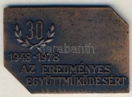 1978. "NIKEX-30 év" szögletes Br plakett T:2 Eredeti díszdobozban!