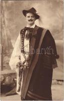 1911 Sepsiszentgyörgy, Sfantu Gheorghe; férfi népviseletben / Transylvanian folklore, traditional costume. photo