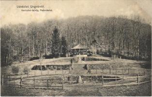 1911 Nevicke, Nevytske, Nyevicke (Ungvár, Uzshorod, Uzhhorod, Uzhorod); vár park, szobor / castle park, statue