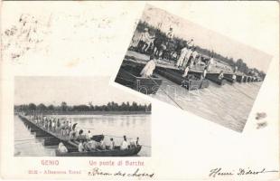 1903 Genio. Un ponte di Barche / Italian military, sappers, bridge of boats (EK)