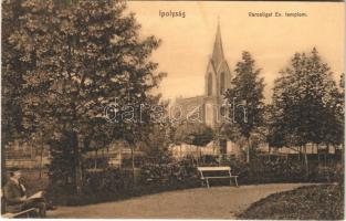 Ipolyság, Sahy; Városliget, Evangélikus templom / park, Lutheran church (Rb)