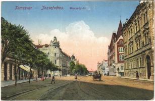 1917 Temesvár, Timisoara; Józsefváros, Hunyady út / Iosefin, street (felszíni sérülés / surface damage)