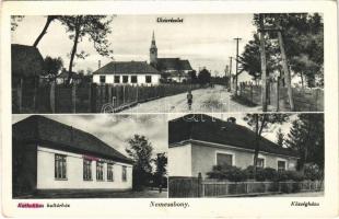 Nagyabony, Nemesabony, Velke Blahovo; utca, községháza, Katholikus kutlúrház / street, town hall, Catholic cultural house