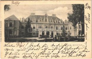 1904 Kismagyar, Maly Mager (Illésháza, Novy Zivot); Pálffy Béla gróf kastélya. Kiadja Hardtmuth E. / castle (szakadás / tear)