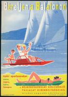 Béreljen a Balatonon nyári sportszereket villamosplakát, 23×16 cm