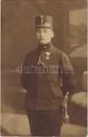 1917 Kronstein Alajos hadnagy / WWI Austro-Hungarian K.u.K. military officer, Lieutenant. photo + M. kir. 305. honvéd gyalogezred I. zászlóalj parancsnokság (EK)