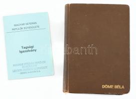 1939, 1990 Magyar rerpülős repülési naplója és Magyar Veterán Repülő Egyesület tagsági igazolványa