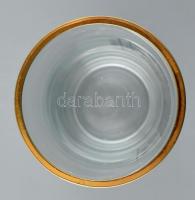 Sörös pohár aranyozott szájperemmel, Magyar Bélyeggyűjtők Országos Szövetsége épületével díszítve, h...