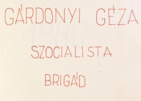 1987 Brigádnapló., sok bejegyzéssel, beragasztott dolgokkal, stb