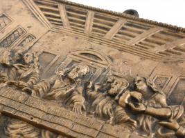 Az utolsó vacsora, bronz domborműves falikép, 32x19,5 cm