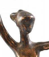 Jelzés nélkül: Balerina. Bronz szobor, márvány talapzaton (kis lepattanás) 30 cm
