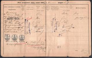 1869 Index lectionum, okmánybélyegekkel, rajta a Kir. Magyar. Tud. Egyetem pecsétjével