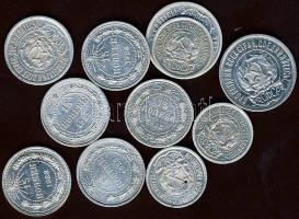 Oroszország/Szocialista Szövetségi Szovjet Köztársaság 1921-23. 10k Ag (3x) klf évszámokkal, 15k Ag (6x), 20k Ag (2x) T:2-,2/3,3+ Összesen 11db!