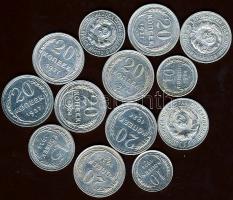 Szovjetunió 1924-27. 10k Ag (2x) klf évszámokkal, 15k Ag (2x) klf évszámokkal, 20k Ag (9x) T:2-,2/3,...