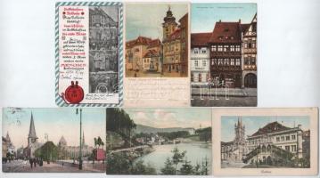 54 db RÉGI külföldi város képeslap vegyes minőségben: osztrák, német állomásokkal / 54 pre-1945 Euro...