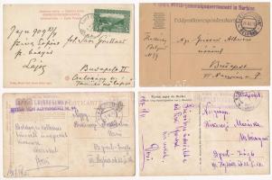 15 db RÉGI katonai művész motívumlap, több hátoldalán tábori bélyegzések / 15 pre-1945 military art ...