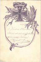 1917 Első világháborús kézzel rajzolt katonai üdvözlet, tábori posta / Feldpostkorrespondenzkarte / WWI K.u.K. military hand-drawn greeting, field post