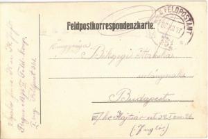 1917 Első világháborús kézzel rajzolt katonai üdvözlet, tábori posta / Feldpostkorrespondenzkarte / ...
