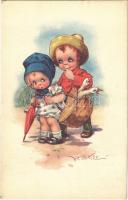 1927 Children art postcard. Anna & Gasparini 432-2. s: Castelli