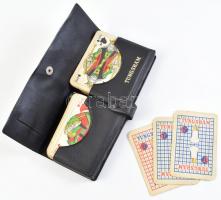 2 pakli francia kártya, használt, kártyatartóval