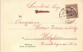 1901 Floral greeting art postcard, litho 1901 Virágos üdvözlőlap, litho