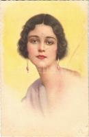 1927 Italian lady art postcard. Proprietá Artistica riservata 2030-3.