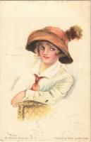 1914 American Girl No. 42. Lady art postcard. Edward Gross Co. B.K.W.I. s: Alice Luella Fidler (fl)