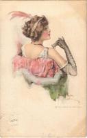 1914 Lady art postcard. The Gibson Art Co. artist signed (fl)