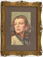 Szőnyi (Steidl) Jenő: .Női portré. Akvarell, papír, jelzett, üvegezett, kissé sérült keretben 23x14 cm