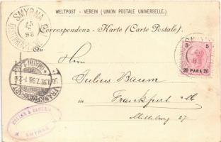 1898 Izmir, Smyrne; Vue generale du port et de la Douane, Le port / port, boats, steamship. Kretzsch...