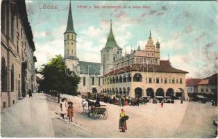 Lőcse, Levoca; Körtér, katolikus templom, városház, piac. Feitzinger Ede No. 947. / square, market, church, town hall