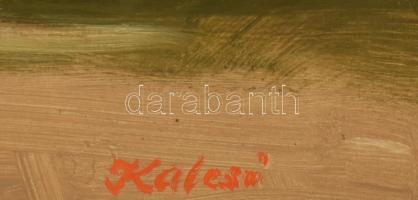 Kalcsó József (1952-): Erdő széle. Olaj, farost, jelzett, hátoldalán autográf felirattal, fa keretbe...