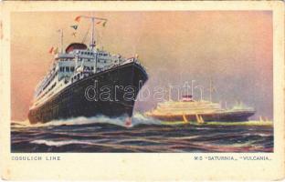 Cosulich Line, M/S Saturnia, Vulcania / kivándorló hajó / emigration ship (EB)
