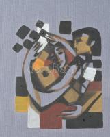 Krnács Ágota (1976-): Szerelmesek. Vegyes technika, papír, jelzés nélkül. Üvegezett klipsz keretben....