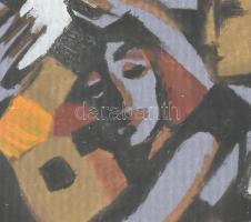 Krnács Ágota (1976-): Szerelmesek. Vegyes technika, papír, jelzés nélkül. Üvegezett klipsz keretben....