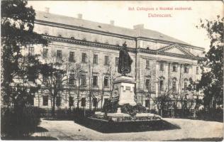 1913 Debrecen, Ref. Kollégium a Bocskai szoborral (EK)