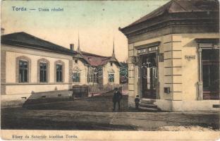 1910 Torda, Turda; Josika Miklós utca, dohány üzlet. Füssy és Sztupjár kiadása / street, shop (Rb)